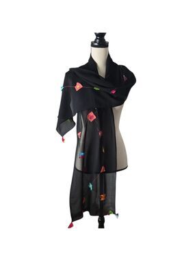 Dilemma by Dhun Shiroff Wearable Art Chiffon Scarf 78" x 13"